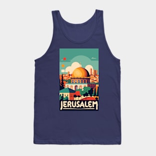 A Vintage Travel Art of Jerusalem - Israel Tank Top